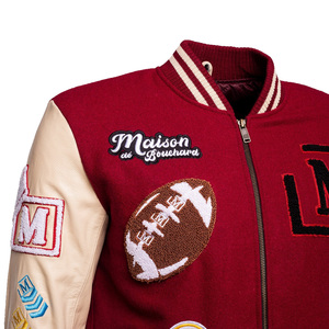 Custom Varsity Jacket Chenille Patch Letterman Bomber Mezcla de lana Manga de cuero College Streetwear Moda unisex 2025 - Product Image 2