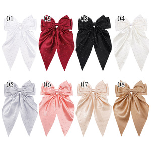 กิ๊บติดผมโบว์ริบบิ้นหางยาวเครื่องประดับผมวินเทจสำหรับเด็ก - Product Image 3