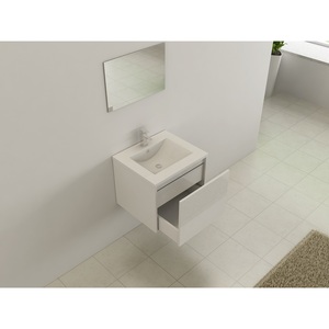 Juego de Baño LINZ de 60 cm, Blanco, Alto Brillo, con Sistema Push Open, Muebles de Baño Jet-Line con Lavabo - Product Image 6