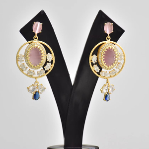 Aretes de Aro de Latón al por Mayor, Aretes de Piedra Orgánica con Circonita Natural, Textura de Latón Mate, Sin Níquel, Duraderos, Perfectos para Venta al por Mayor - Product Image 4