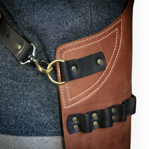 Vintage Brown Genuine Cowhide <b>Leather</b> <b>Apron</b> for Men | Heavy Duty Workshop <b>Apron</b> for BBQ Woodworking - Product Image 4