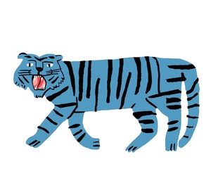 Blue Tiger Shape Bathmat High Quality Handmade Trendy Style <b>Non</b>-Slippery <b>Floor</b> Mat Innovative Design Wholesale Bathmats - Product Image 2