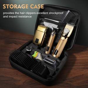 Tondeuse à barbe sans fil professionnelle pour hommes, kit de tondeuse à cheveux, rasoir électrique réglable en acier inoxydable, étui USB - Product Image 3