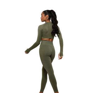 เสื้อยืดออกกำลังกายแขนยาวทรงสลิมฟิตคุณภาพสูง ดีไซน์ครอป เหมาะสำหรับฤดูร้อน สวมใส่สบาย น้ำหนักผ้า 220 กรัม สำหรับผู้หญิง - Product Image 2