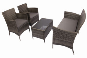 Muebles de restaurante de alta calidad, silla y mesa de jardín de 4 plazas, colores personalizados, juego de Valencia, ratán Pe hecho en Vietnam - Product Image 5