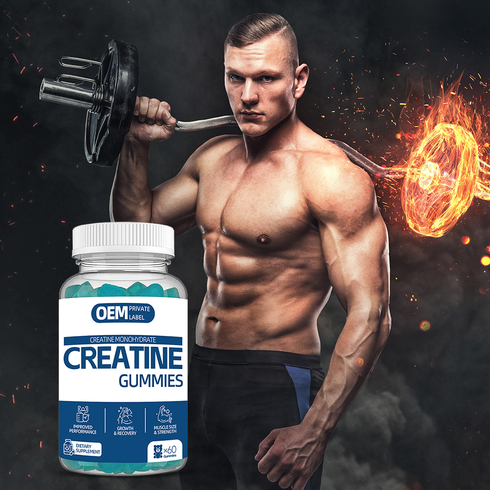 Маркировка моногидрата креатина на тренировку, дает Eenergy Beast Dicks Creatine Gummies 5g для роста мышц
