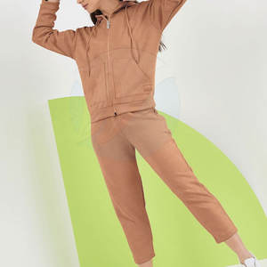 Survêtement d'hiver de couleur unie pour femmes conçu sur mesure pour une utilisation extérieure décontractée Ensembles à bas quantité minimale de commande - Product Image 4