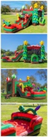 Château gonflable commercial Super Castle en PVC de 0,55 mm avec toboggan 8x5m, certifié CE, installation facile avec souffleur