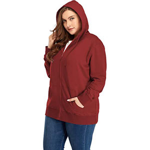 Sudadera con capucha con cremallera y logotipo personalizado para mujer de otoño e invierno, cuello con capucha de algodón 100% con logotipo frontal - Product Image 2