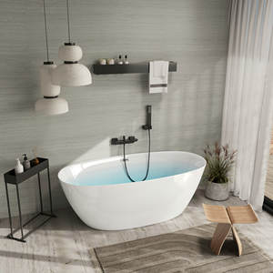 ชุดอ่างอาบน้ำเครื่องนวดดีไซน์ทันสมัยอิสระ1.8เมตรก๊อกน้ำอะคริลิคหรูหราสำหรับโรงแรมพื้นผิวแข็งพลาสติกใช้งานง่าย - Product Image 1