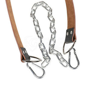 Arnés de Cabeza Ajustable de Cuero con Cadena de Acero Inoxidable de Alta Resistencia para Entrenamiento de Cuello y Levantamiento de Pesas - Product Image 3