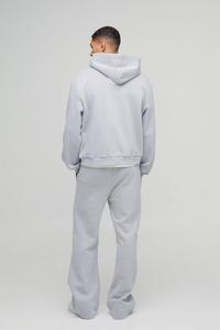 Sweats à capuche pour hommes gris 330GSM surdimensionnés Boxy Fit Heart Printed Zip Up Through Cotton Blended New Design Hoodies Men Vente en gros personnalisé - Product Image 5