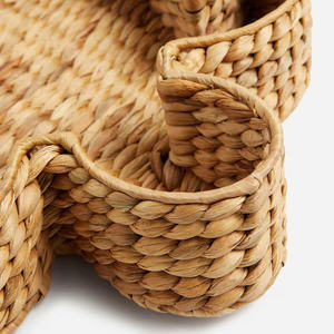 Plateau en forme de tortue animale tissé à la main plateau en jacinthe d'eau tissé à la main avec plateau de service de décoration de table naturelle - Product Image 6