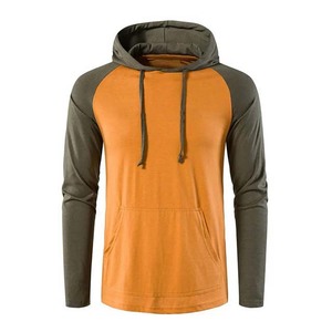 Sweat-shirts à capuche pour hommes à deux couleurs contrastées, fermeture éclair, vêtements décontractés d'hiver, manches longues, polaire brodé, imperméable, OEM - Product Image 1