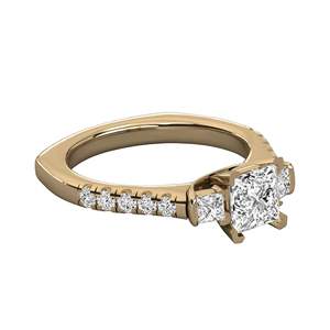 แหวนหมั้นหิน3ชิ้นประดับเพชรและเจ้าหญิงทรงกลม - Product Image 2