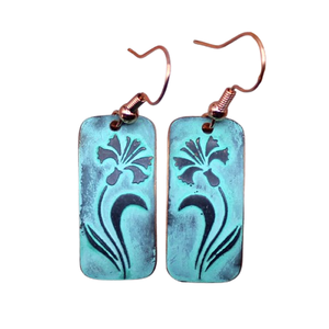 14 de febrero de octubre, pátina de oro martillado, pendientes de plata de invierno a la moda, vestido largo negro con aleta, joyería para mujer para niñas - Product Image 4