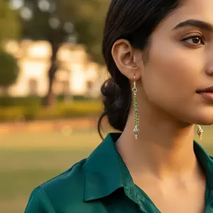 925 Silver Drop <b>Earrings</b> for Women Green <b>Peridot</b> Gemstone Fashion Jewelry - Product Image 1