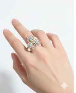 Hermoso anillo de dedo de piedra AD de rodio blanco, joyería elegante de estilo elegante para mujer, ropa de fiesta y ocasiones festivas - Product Image 2