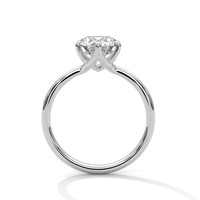 Anillo Solitario de Moissanita Redonda con Corte Brillante de 2.0 ct, Plata de Ley 925, Clásico de 6 Puntas, Anillo de Compromiso