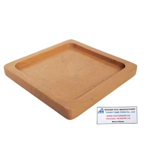 Article chaud 2025 Logo personnalisé Nouveau design Sous-verres gravés en bois pour boissons du fabricant du Vietnam - Product Image 5