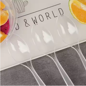 Ensemble de couverts jetables en plastique transparent pour la maison, la fête de mariage comprend une fourchette, un couteau et une cuillère de marque HM - Product Image 6