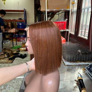 Perruques Bob droites soyeuses pour femmes noires Cheveux humains vietnamiens bruts Dentelle lisse et transparente - Product Image 4