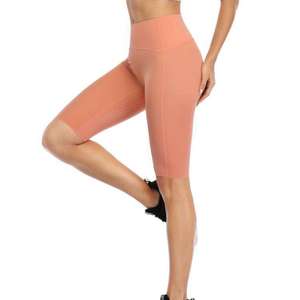 Pantalones cortos de yoga para gimnasio de cintura alta para mujer, mallas deportivas con logotipo de talla libre personalizadas, pantalones cortos deportivos de invierno sólidos informales con costuras para adultos - Product Image 4