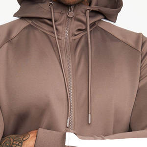 Hiver Oversized Crop Boxy Fit Side Stripe Distress Embroidery Zip-Up Hoodies Sweatpants Streetwear Breathable Sweat Suit Men - Product Image 6