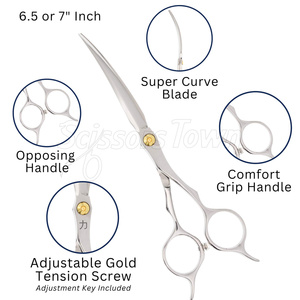 Tijeras de aseo para mascotas de acero inoxidable para gatos y perros con mango ergonómico y diseño de punta redondeada - Product Image 6