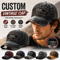 Gorra de Béisbol Retro de 6 Paneles con Bordado de Letras en Lona Lavada Estilo Vintage, para Primavera y Otoño, Deportes al Aire Libre y Protección Solar