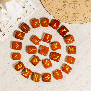 Juego de 25 Runas de Jaspe Rojo al por Mayor, Cristales Naturales Curativos para Meditación y Decoración - Product Image 4
