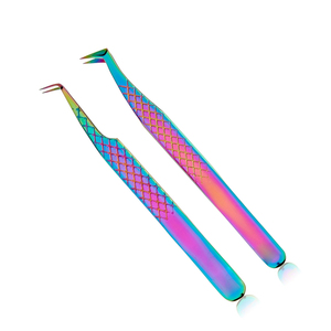 Pinzas para pestañas con punta de fibra con logotipo impreso 45 75 90 grados Nano Grip Pinzas de extensión de pestañas con etiqueta privada personalizada - Product Image 3
