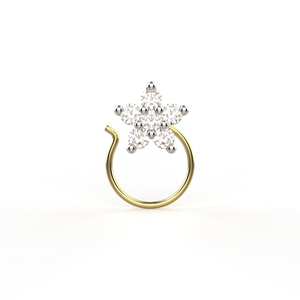 Avarta 18K สีเหลืองทองได้รับการรับรองเพชรที่มีเสน่ห์ nosepin สำหรับผู้หญิงและผู้หญิง - Product Image 4