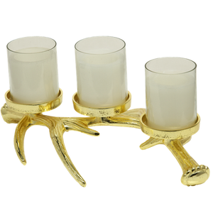 Bougeoir à 3 piliers pour la décoration de la maison et du mariage d'hôtel Bougeoir décoratif de couleur dorée de qualité supérieure - Product Image 4