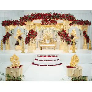 Le plus joli mariage hindou en bois sculpté Triveni Mandap Design exquis lourd en bois sculpté Triveni Mandap Look charmant Mandap - Product Image 1