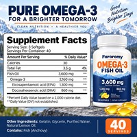 Gélules d'huile de poisson Oméga 3 en gros pour OEM, 3600 mg EPA DHA, complément alimentaire naturel saveur citron, 120 gélules