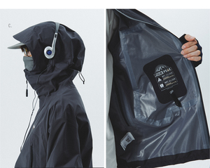 Chaqueta de snowboard de esquí con aislamiento de aventuras de invierno de talla grande para hombre, pantalones cortos transpirables cortavientos impermeables para deportes al aire libre - Product Image 2