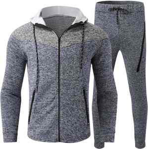 Survêtement pour homme écologique, sweat-shirt à fermeture éclair personnalisé, sweat-shirt à fermeture éclair intégrale avec pantalon assorti, survêtement décontracté pour homme - Product Image 3