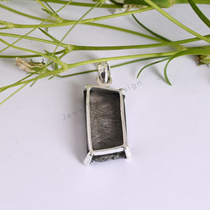 Colgante de Piedra Meteorito de Gema Natural, Colgante de Plata de Ley, Joyería Hecha a Mano, Regalo para Ella, Joyería al por Mayor - Product Image 2