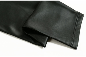 Pantalón elástico gris de tiro alto inspirado en el otoño para mujeres de talla grande diseño personalizado Casual de piernas anchas transpirable impermeable medio - Product Image 5