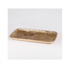 Bandeja de servicio de color dorado de aluminio a granel para el hogar, hotel, restaurante, vajilla, bandeja de servicio a precios asequibles - Product Image 1