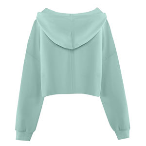 Top corto ligero antiarrugas con capucha para mujer, Top corto de algodón transpirable, sudaderas con capucha para mujer, ajuste elegante - Product Image 6