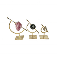 Supports de présentation en métal laiton pour cristaux minéraux, ornements de spécimens, supports de sphères de quartz, décoration de table et de maison