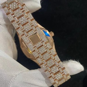 Estilo de lujo VVS Moissanite Tono de oro rosa Acero inoxidable Iced Out Mecánico Automático Diamante Reloj Lujo Hip Hop Moda - Product Image 5