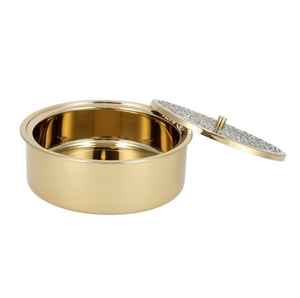 Olla de Acero Inoxidable con Acabado Dorado Moderno y Tapa con Diseño Árabe, Ecológica para Fiestas, Buffets, Bodas y Hoteles - Product Image 2