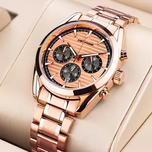 Hot Selling Classic Men Chronograph Waterproof Watch With Calendar Fashion Quartz Sports Stainless Steel Bracelet Wrist Watch