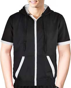 Ensemble de survêtements d'été pour hommes, 80/20 coton, polyester, mélange, sweat à capuche à motif solide, 60/40 - Product Image 4