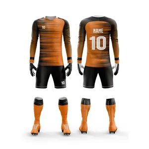 Venta al por mayor personalizado sublimación impreso fútbol portero uniforme secado rápido equipo de fútbol uniforme ropa de fútbol