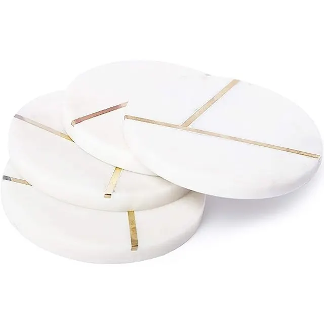 Premium quality Wood high quality marble Coasters Set Tableware Table Decor Mats and Pads Wooden Coasters Tea Coaster wholesale