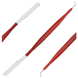 Outils de rehaussement de cils en acier inoxydable antidérapant de bonne qualité, couleur rouge, avec peigne, service OEM, au meilleur prix, pour soins personnels - Product Image 1